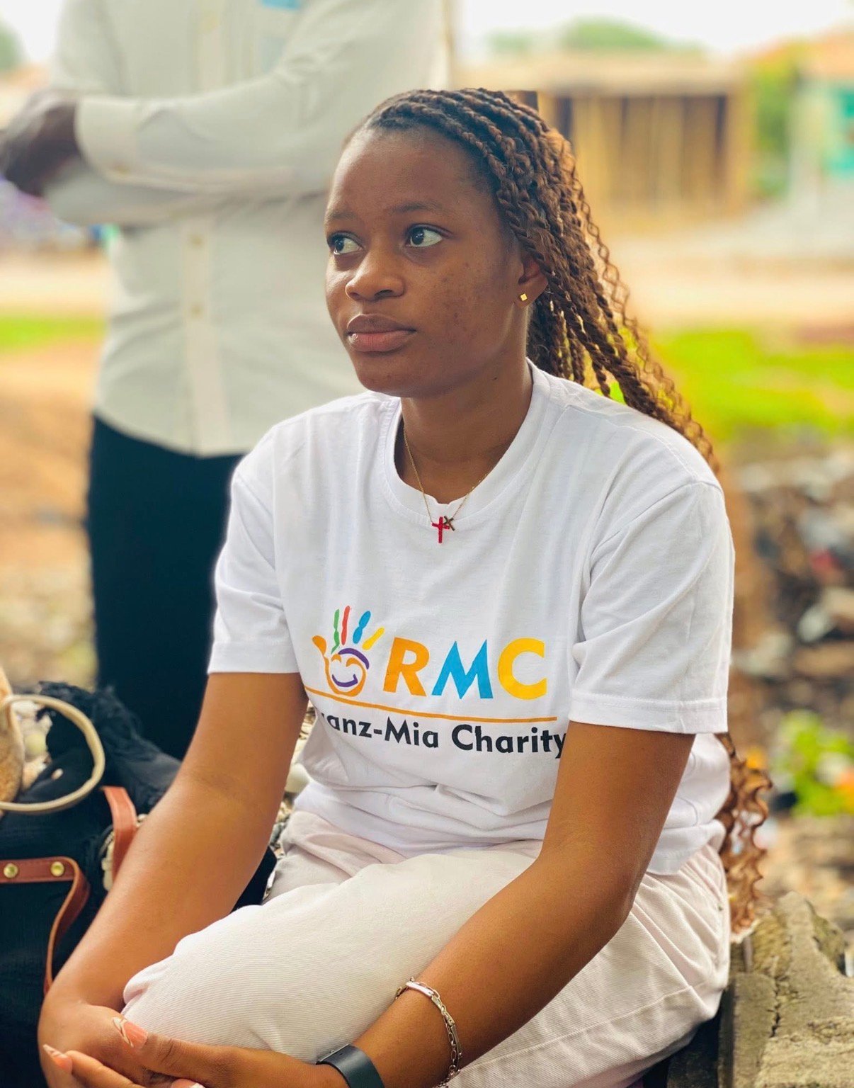 A Ryvanz-Mia Charity representative during community outreach
