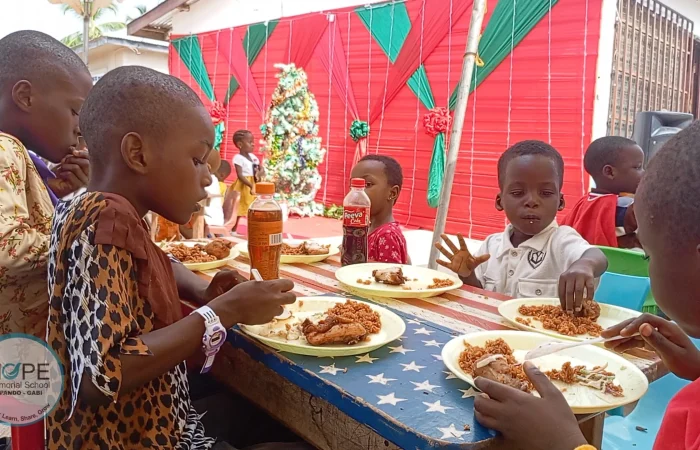 End of year party for Hope Memorial School in Ghana